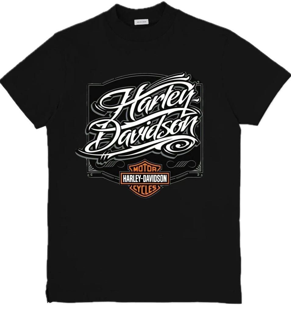Camiseta Gráfica Unissex Inspirada em Harley-Davidson 100% Algodão Camisetas Masculinas Top Camiseta Gráfica de Águia e Caveira P-3GG