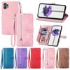 Applicable To Nothing Phone 1 Mobile Phone Leather Case, Flip Cover, Magnetic Zipper Bag, Embossed Insert Card Holder, Card Bag.