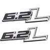 2pcs 6.2L Emblems Side Fender 3D Decals Badge Replacement for F-150 Raptor 6.2 L F150 Chrome