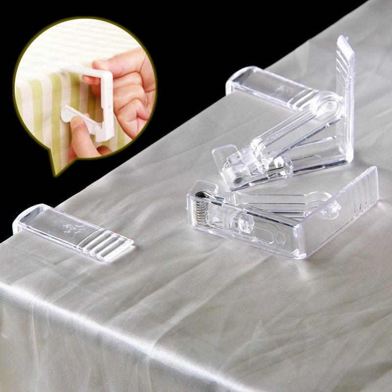 10Pcs Transparent Plastic Tablecloth Clips Non-slip Securing Holder Decorative Leaf Tablecloth Clamp Holder Table Cover Clamps