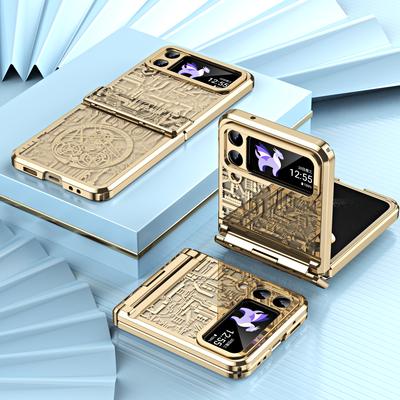 Shockproof Plating Cell Phone Bag Case for Samsung Galaxy Z Flip 5 4 Flip3 Flip5 Flip4 Flip 3 Drop Protection Fashion Cover