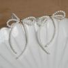 1 Pair Exaggerated All-Matched Earings Pearls Bowknot Ear Jewelry Niche Temperament Earrings for New Year Birthday Gift