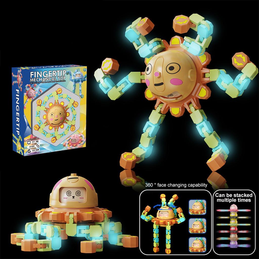 Transforming Robot Mechanical Gyroscope Toy, Transforming Robot Light-up Gyroscope Stress Relief Toy, Children's Gift