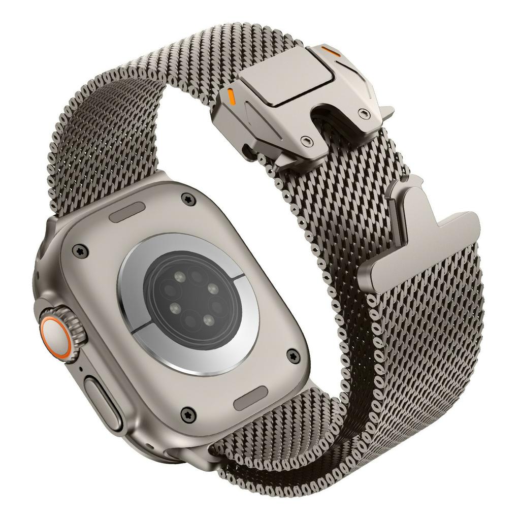 Metal Clasp Band for Apple Watch Ultra 3 2 1 49mm/Series 11 10 46mm/9 8 7 45mm/SE3 SE2 SE 6 5 4 44mm/3 2 1 42mm Milanese Stainless Steel Strap