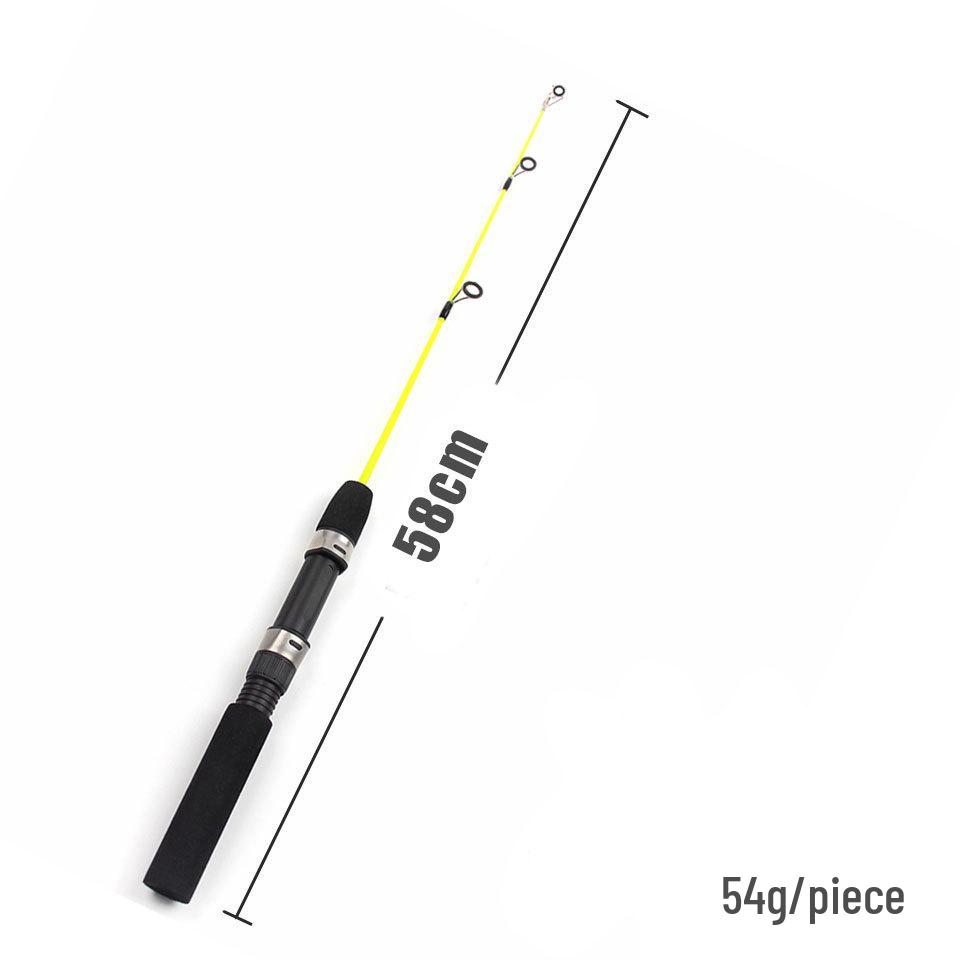 Ultra-Light Carbon Fiber Ice Fishing Rod for Winter Freshwater Fishing - Portable Single Section Design