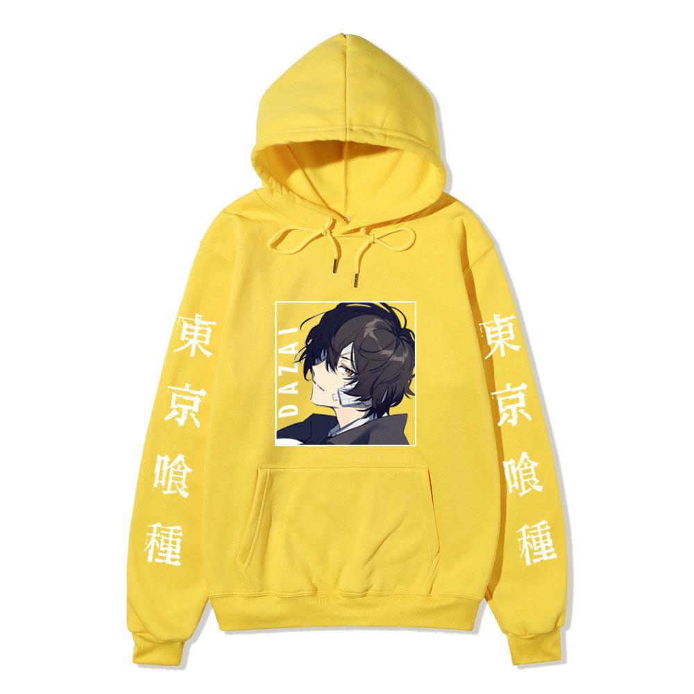 Bungo Stray Dogs Dazai Osamu Unisex Fleece Hoodie Autumn Winter Anime Character Tokyo Kanji Print Long Sleeve Pullover Sweatshirt