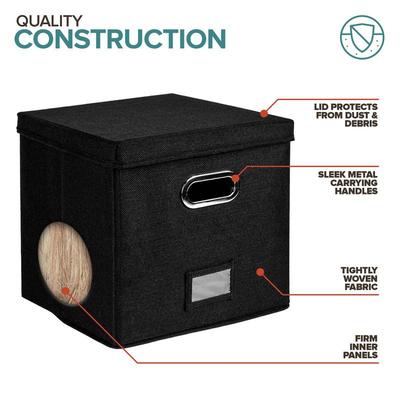 Aufbewahrungsbox für Schallplatten Tragbarer Multifunktionaler Organizer mit Deckel für 12-Zoll-Alben Schallplatten Kiste LP-Album-Aufbewahrung
