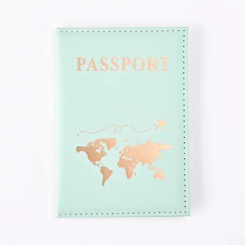 Fashion Passport Protective Cover World Pattern Travel Passport Holder Wallet Gift PU Leather Card Case Cover Unisex Storage Bag