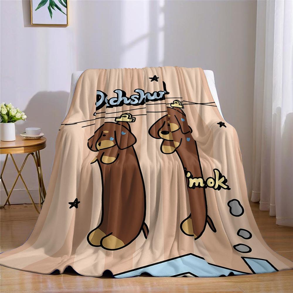 Dachshund Hanging Up Flannel Blanket Warm Soft Halloween Christmas Couch Warm Cozy Decorative Decor Gift for All Season