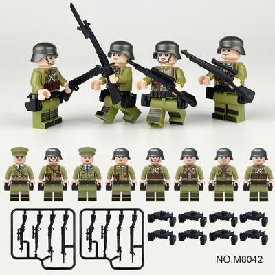 M8042 8 Мініфігурок Офіцерів та Солдатів з Елементами Зброї Пістолет-кулемет Хлопчики Військовий Іграшковий Набір