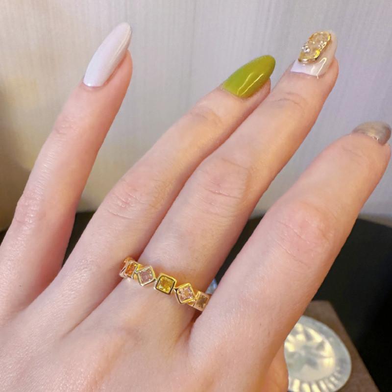 Olive Stunning Black Crystal Ring For Women Offering Adjustable Fit And Unique Geometric Design