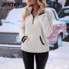JPNTKY Moda Feminina Casual Cor Sólida Estampa Manga Longa Moletons & Blusas Design Internacional