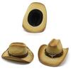 Straw Hat With Wide Brim For Summer Sun Protection And Outdoor Casual Wear