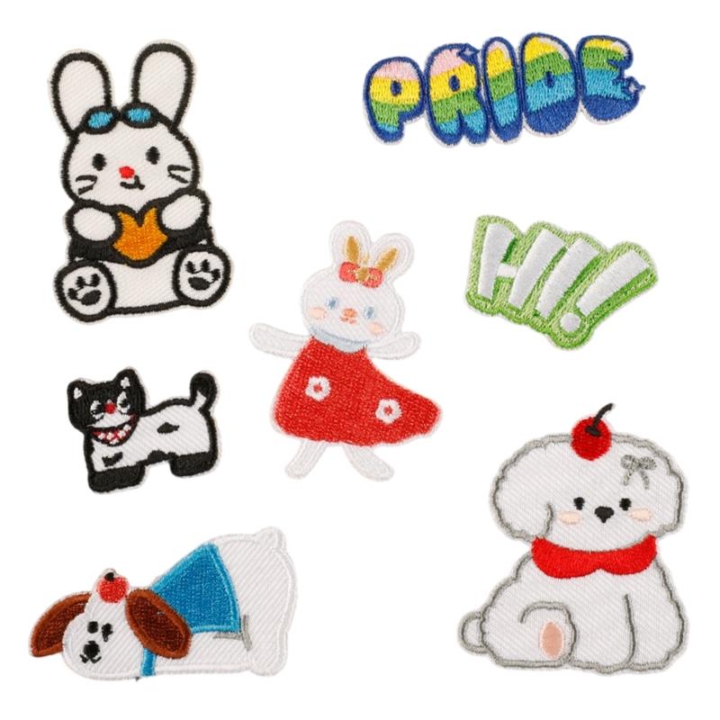 

7 Pcs Cartoon Animal Iron on Patches Dogs Repair Patches Embroidered Patches Cats Sewing Patches for Clothes Hat 1