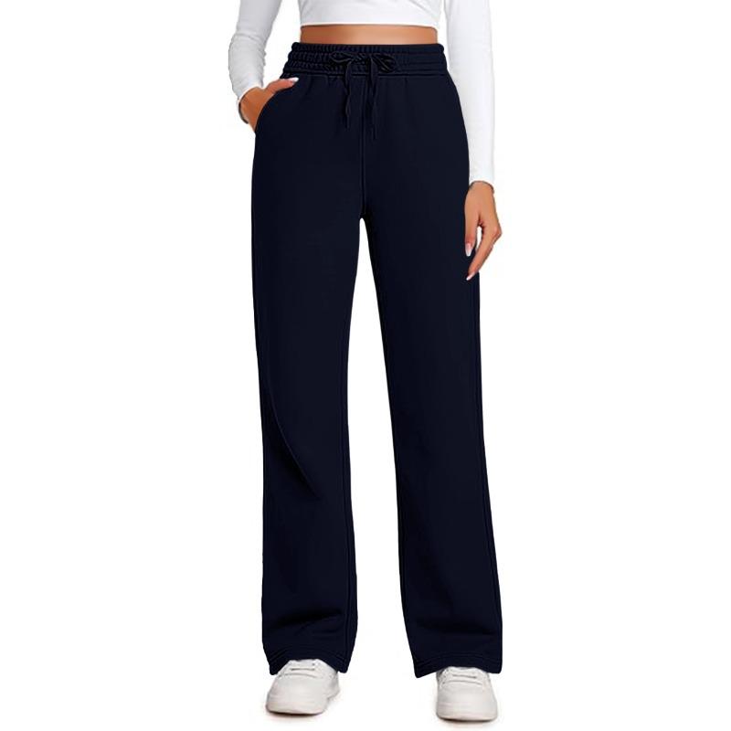 YYFS Women's Fashion Casual Solid Color Print High Waist Trousers Pants & Capris