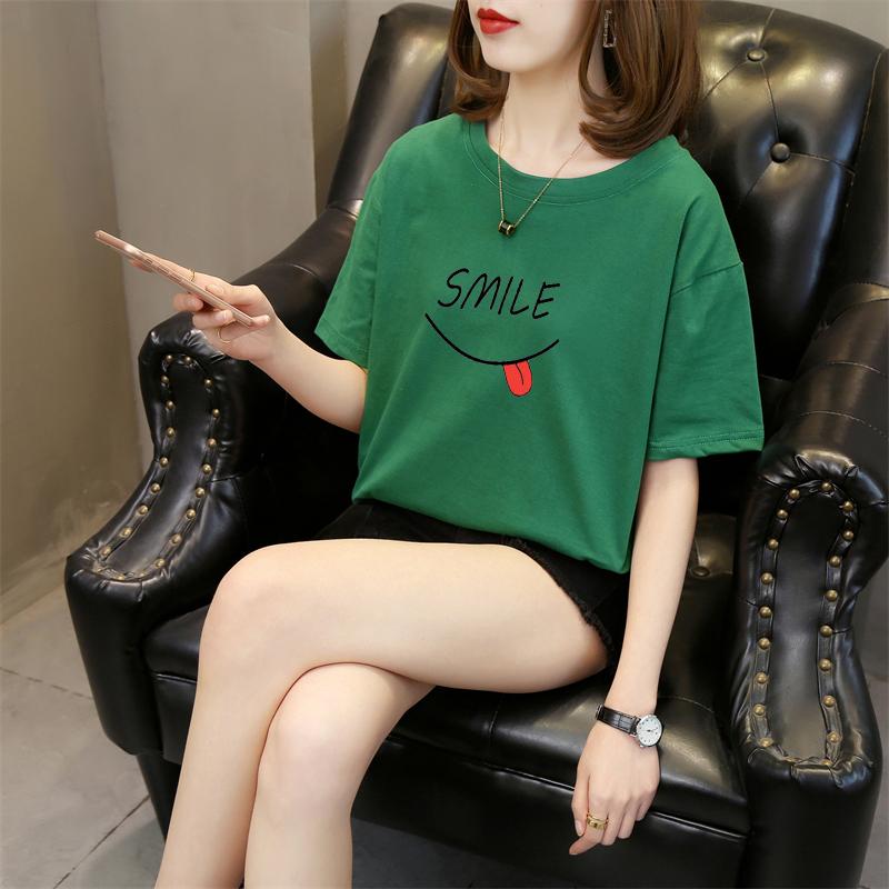Harajuku funny letter print Short Sleeve T-shirts Women Summer pure cotton Casual loose student T Shirt Women's Y2k Tops
