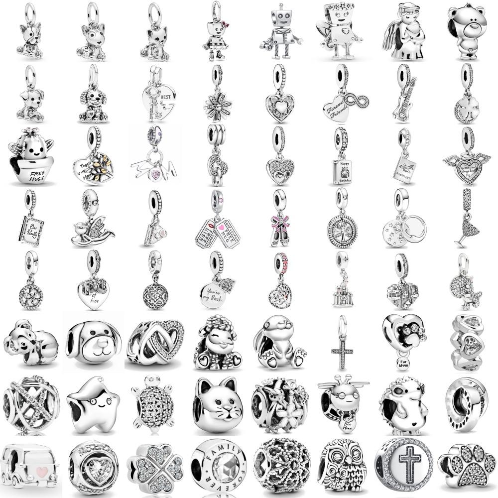 925 Silver Dog Cat Angel Bee Dance Shoe Bead Pendant For European Bracelet DIY Exquisite Jewelry Making