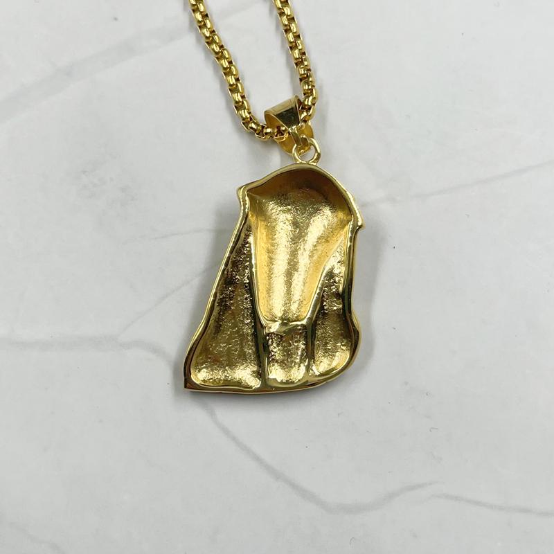 Religiöser Jesuskopf Anhänger Halskette Goldfarbe für Herren Hip Hop Schmuck Geschenk