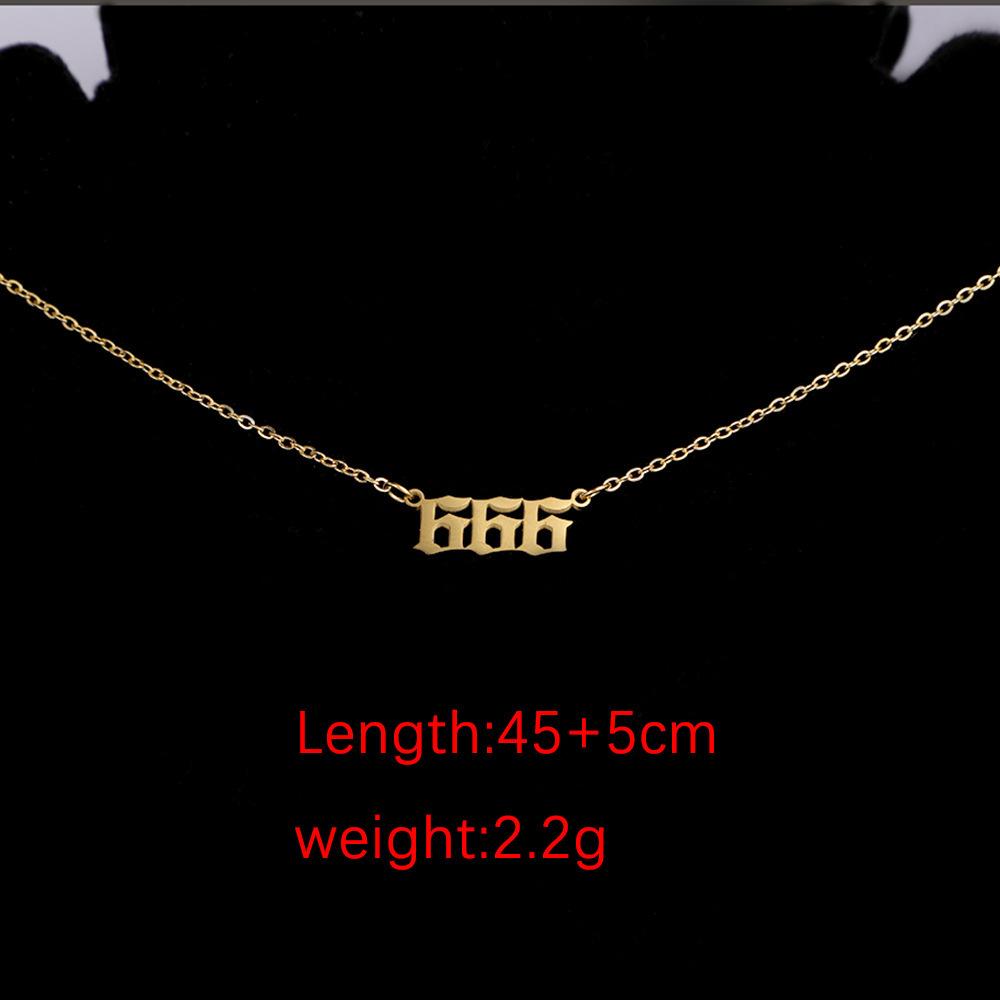 European and American personality number 111-999 stainless steel pendant necklace stainless steel vintage necklace
