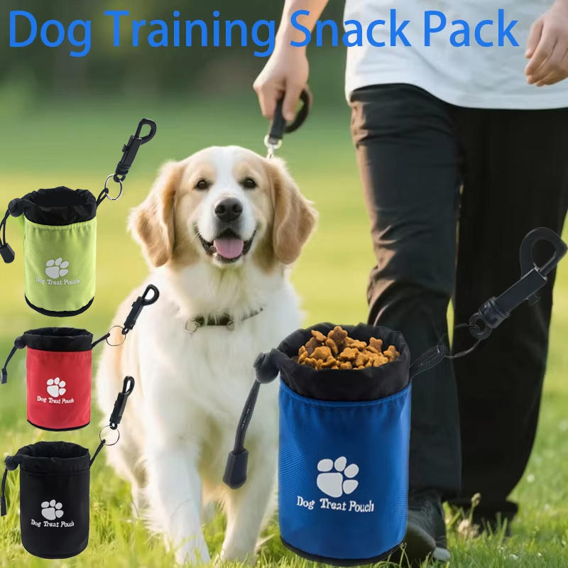 Portable Dog Training Bag Outdoor Dog Treat Pouch For Training Feeding Bag Drawstring Pets Trainer Waist Bag For Dog Snacks