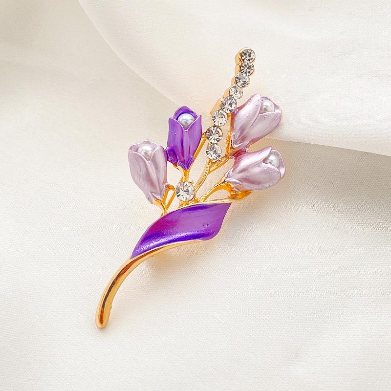 Luksusowa broszka z kolorowym diamentem dla kobiet, niszowa, z poczuciem luksusu, dekoracyjna korsaż do żakietu, temperamentna, lekkie luksusowe dodatki