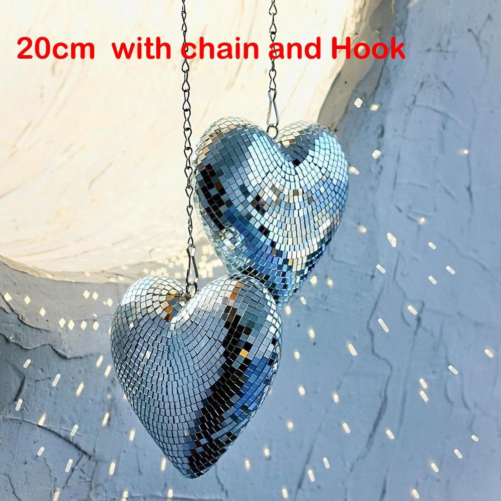 Lightweight Disco Ball Decorations Heart-Shaped Christmas Party Decorations  Keys Chain
