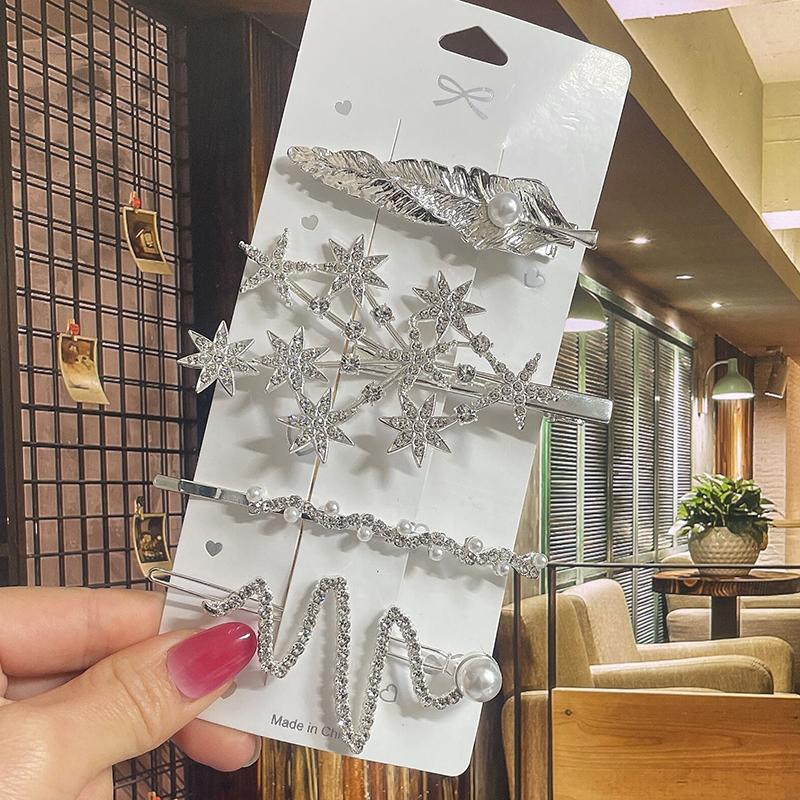 Pearl Hair Clip For Women Korean Hairpins Girl Geometric Crystal Hair Barrettes Fashion New Hairgrip Headwear Hair Accessories