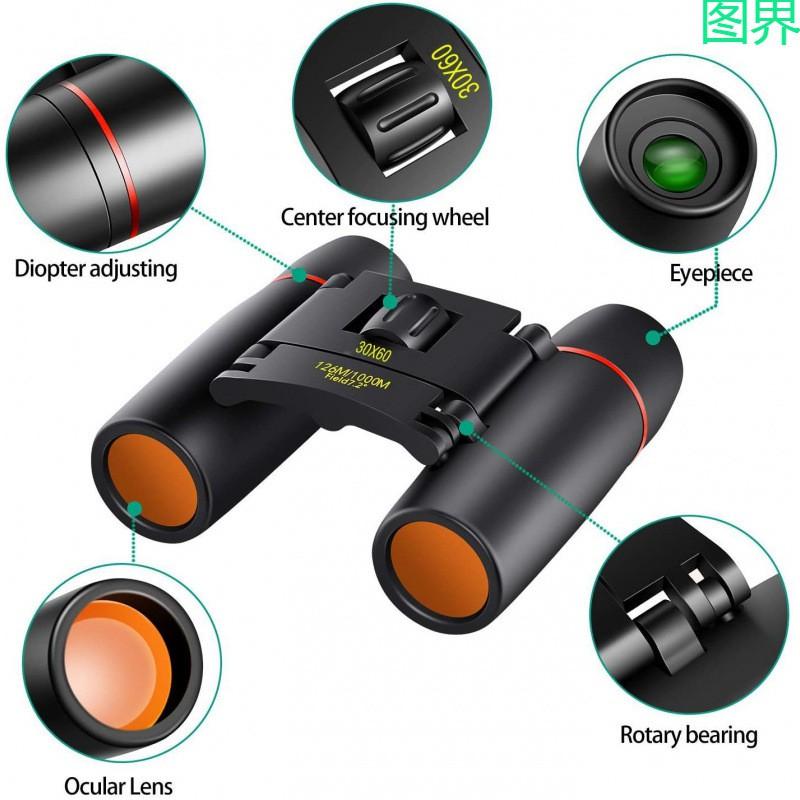 Kids Binoculars 4x30 Red Film Coated Portable Outdoor Toy Telescope Children Camping Hiking Exploration