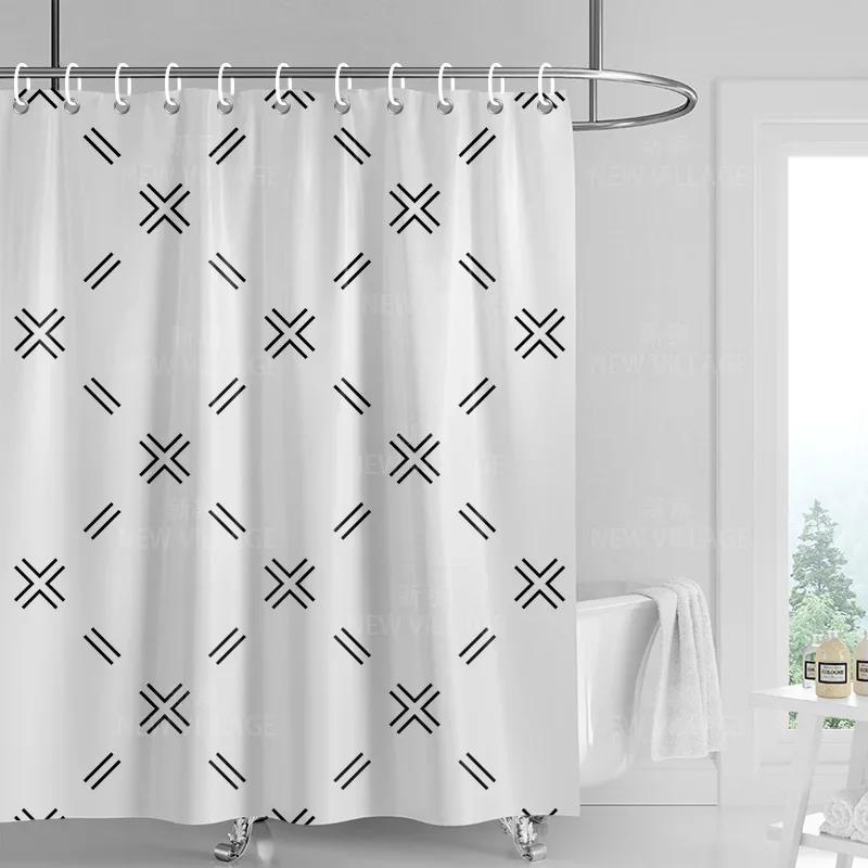 Dekoracja domu zasłony prysznicowe łazienka wodoodporna zasłona materiał Pokój dzienny Nowoczesny Nordycki Nowoczesny prosty wzór geometryczny