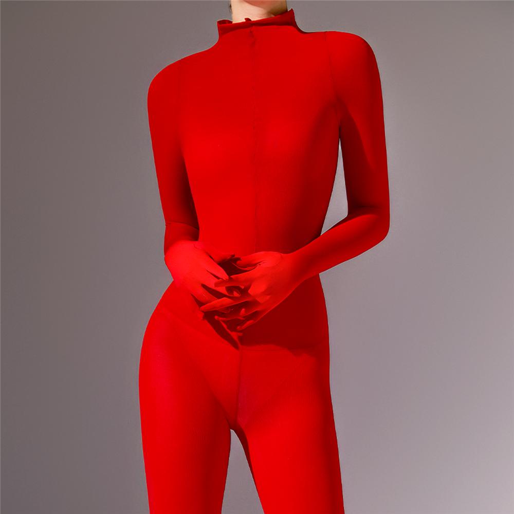 Sexy Men 120D Glove Sleeve Bodysuit Open Crotch Sexy Tight Bottom Wear Bandage Cocoons Bodyhouse Elastic Maid Leotard