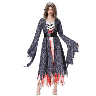Halloween Bloody Ghost Bride Queen Bloodstained Hell Zombie Vampire Princess Dress Cos Uniform