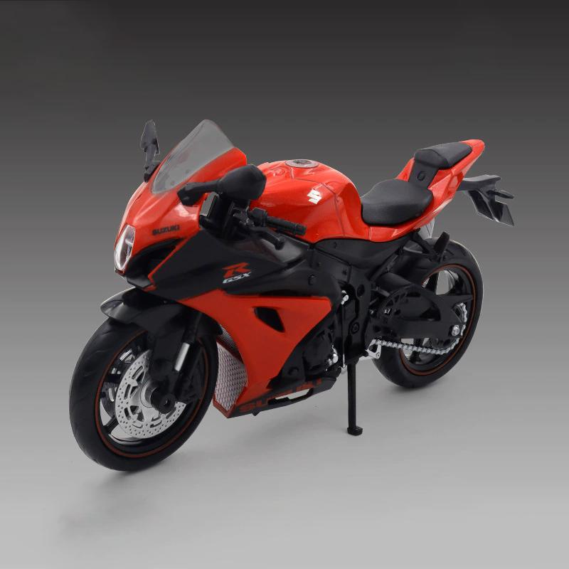 1:12 Scale SUZUKI GSX R1000R Motorcycle Model Toy Alloy Body Rubber Tire Motor Models Free Wheeling Shock Absorption Kids Gifts