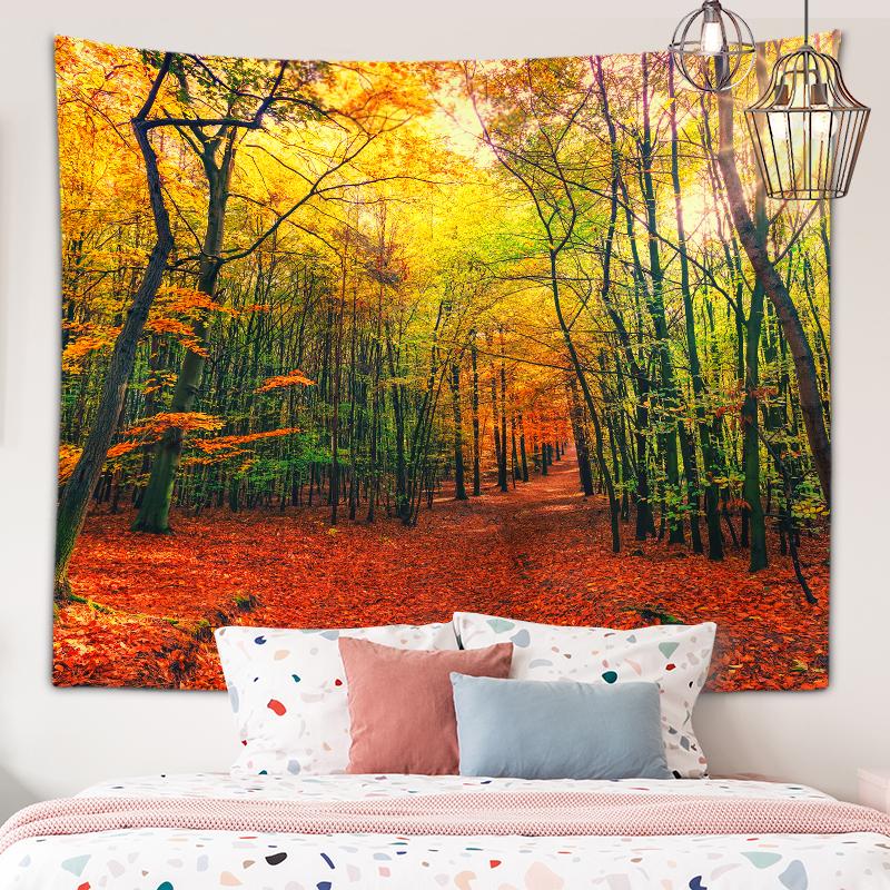 Sunny Forest Scenery Tapestry Natural Scenery Wall Art Tapestry Dormitory Room Aesthetic Decoration Living Room Home Decoration