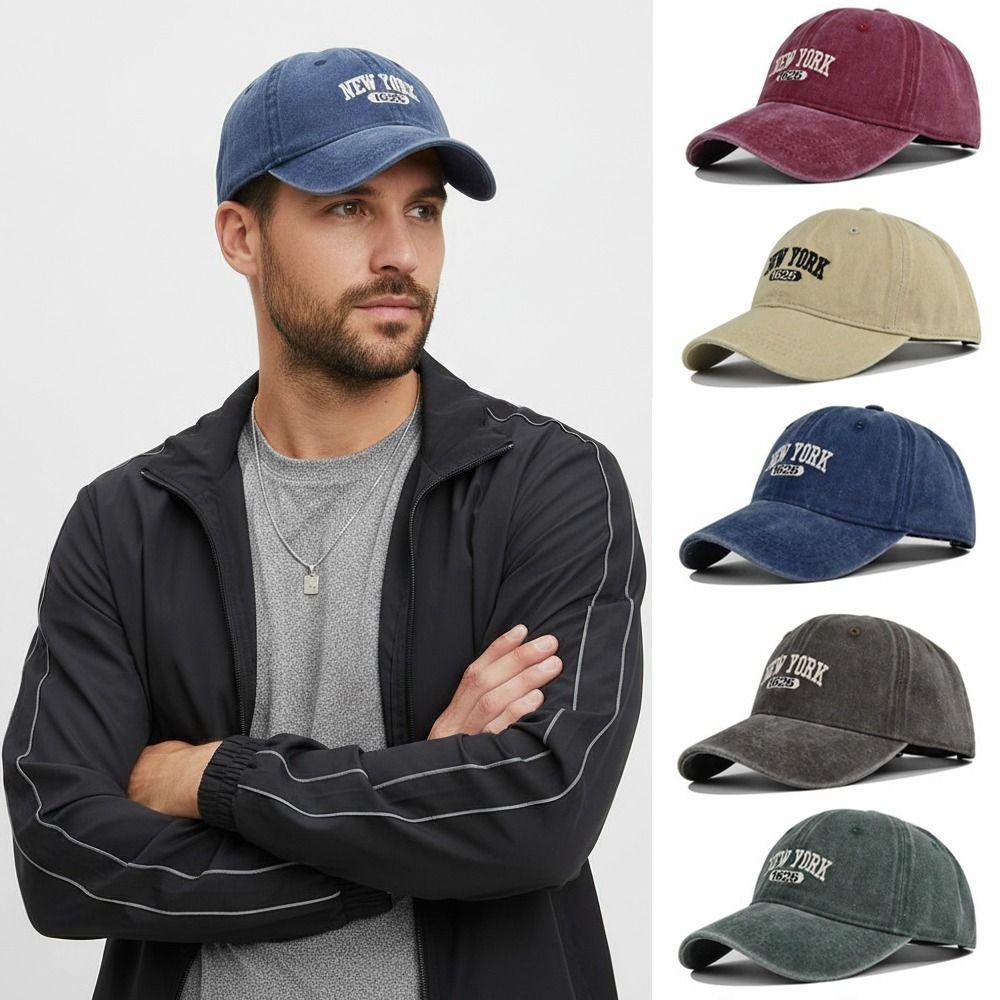 Letter NEW YORK Embroidery Baseball Cap Washed Cotton Baseball Hats Casquette For Man Women