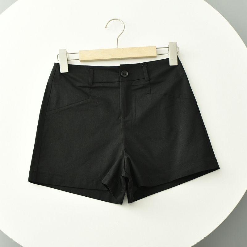 

Black Suit Shorts Women s Outer Wear Pants Plus Size Spring and Autumn All-Match Nx771 High Waist Slim Looking A- line Wide Leg Pants Hot Pants Black 26