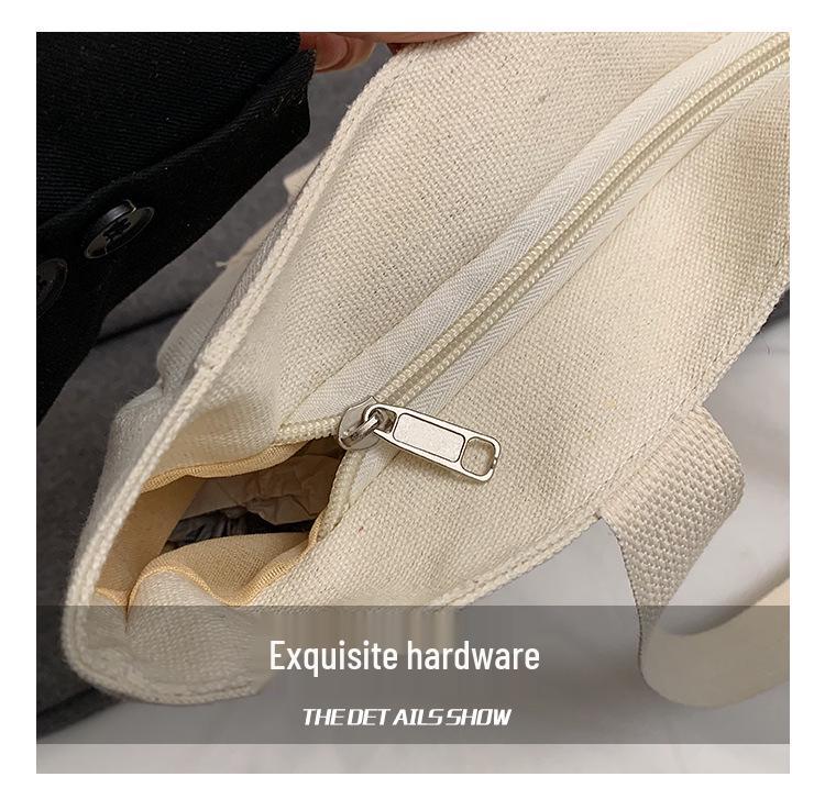 Versatile Literary Canvas Tote: Large Capacity Shoulder Bag for Work & Commute