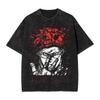 302. Washed Tee Electric Wizard Dorohedoro Washed T Shirt Vintage T-Shirts Harajuku Anime Streetwear Printed Tops Tees for Men Women Oversize