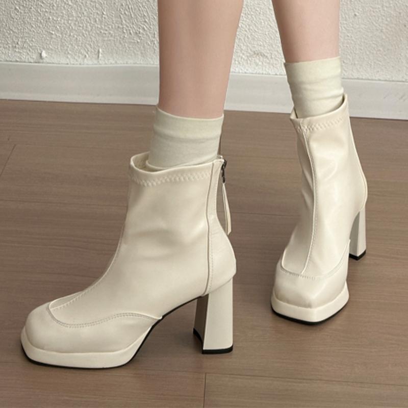 Women's Ankle Boots High Heels Fashion Shoes Designer Chunky Luxury Winter Boots  Pumps New Dress Party Mujer Chelsea Botas