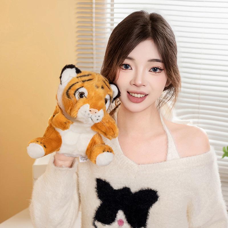 Tiger Handpuppe Plüschtier Niedlicher Sibirischer Tiger Fingerpuppe Tierkreiszeichen Tiger Zoo Niedliche Tiger Handpuppe