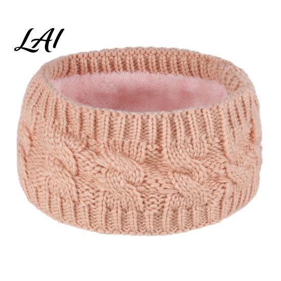 Knitted Headband with Fleece Lining Winter for Women Soft Lined Thermal Hair Running Gear Women Band Thickened Plush Ear Warmer Cold Weather Outdoor