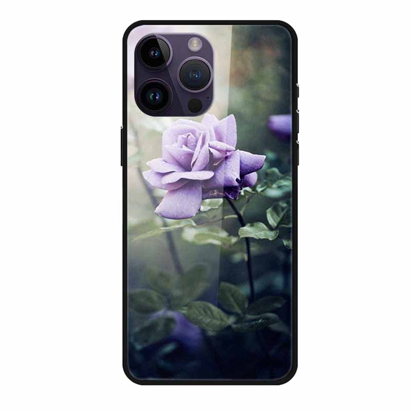 Glass Back Cover For iphone 16 Pro Max Phone Case 16Pro Max Hard Tempered Glass Case For iphone 15 Pro Max Case Soft TPU Bumper