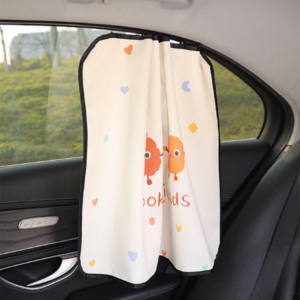 Embedded Rail Cartoon Car Curtain Side Window Sunshade Cover Car Interior Accessories