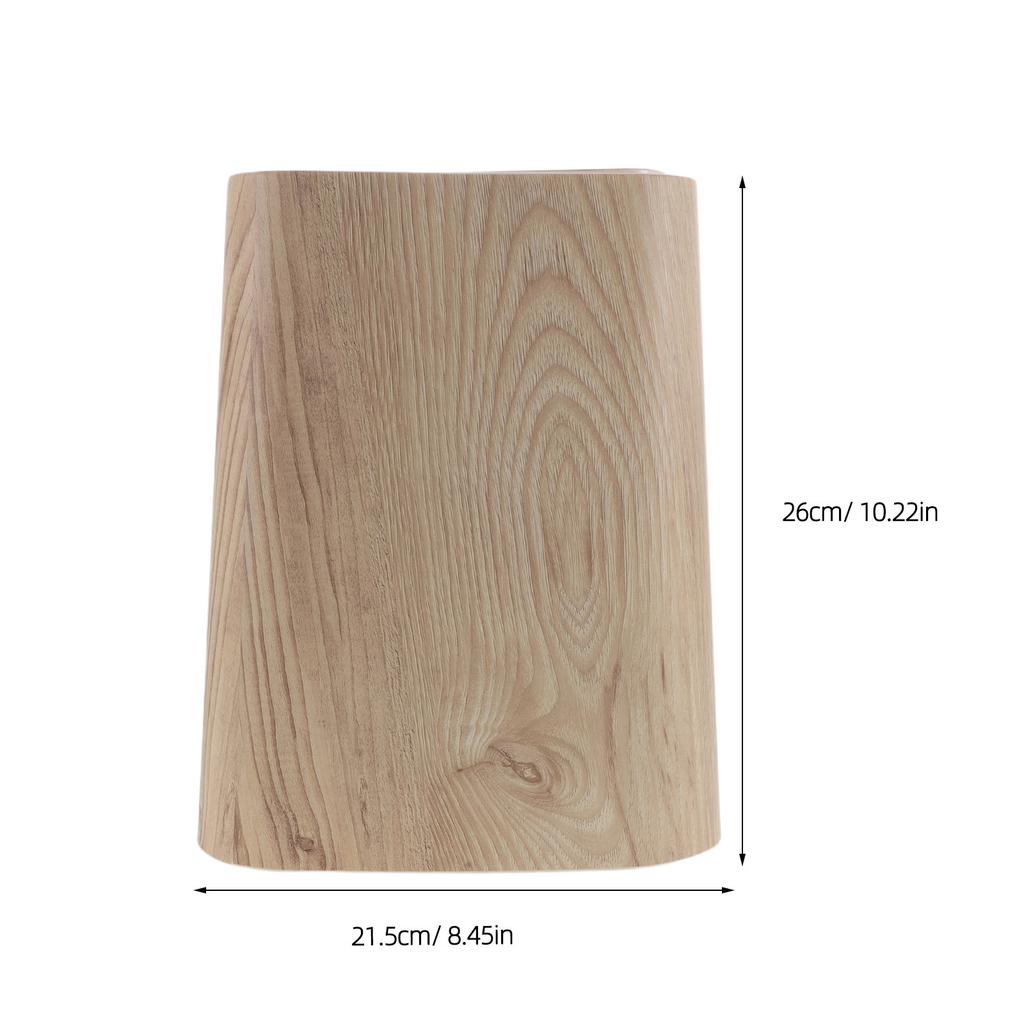Retro Imitation Wood Grain Garbage Can 8.5L Lid Living Room Bedroom Bathroom Office Trash Basket Bathroom Garbage Can with Lid