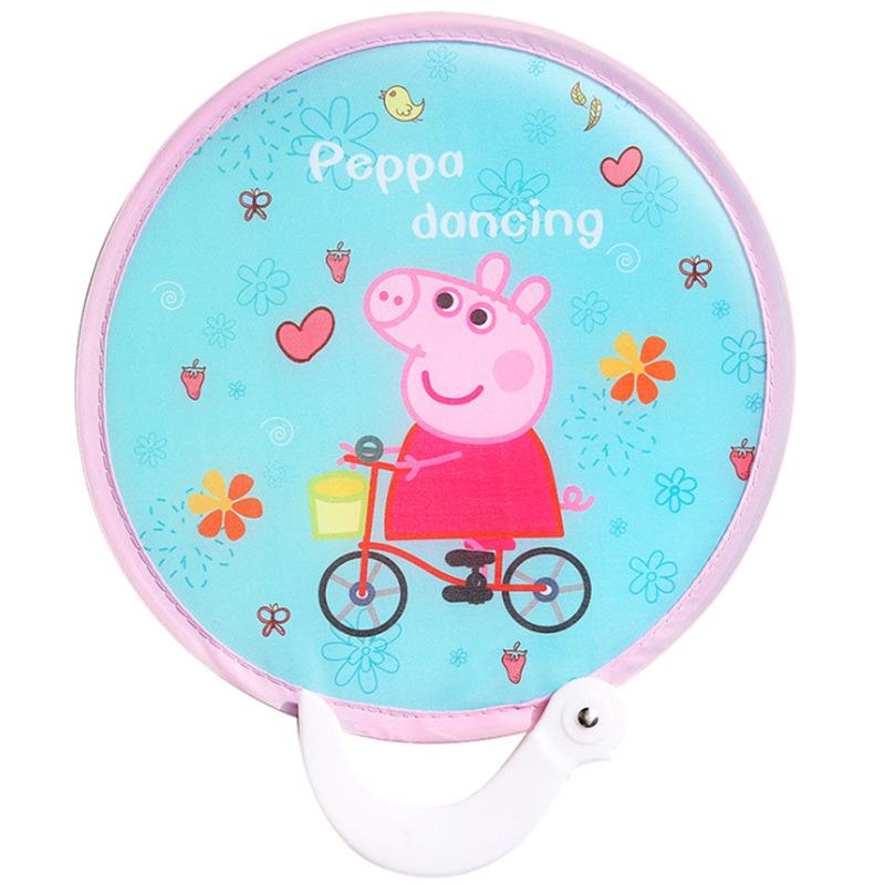 Portable Cartoon Folding Fan for Kids - Mini Travel Round Fan for Summer