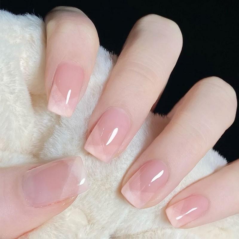 24 Stück Mandel Französische Press-On Nägel Abnehmbar Vollabdeckung Ballerina Falsche Nagelspitzen Für Damen Mädchen