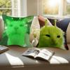 Cat Emoji Fun Art  Pillow Covers Cartoon Sofa Decorative Home Doublesided Printing Short Plush Cute Cushion Cover
