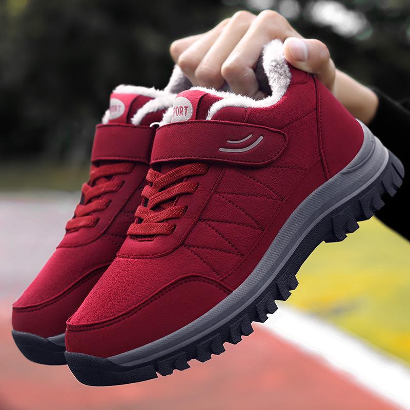 Zhang Kaili Winter Velvet Warm Shoes: Non-Slip, Soft-Sole Walking Shoes for Middle-Aged and Elderly Men & Women. 38