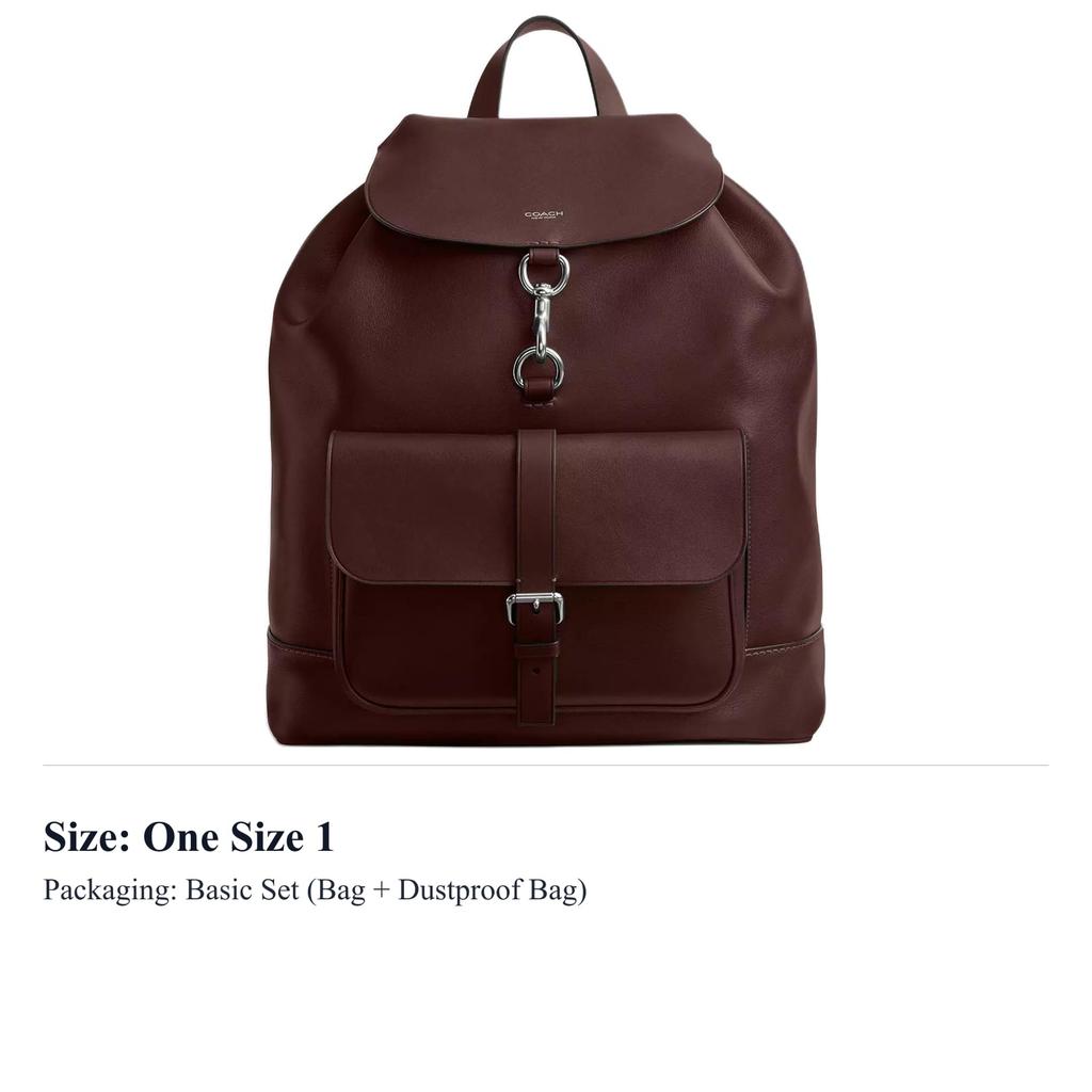 COACH Natural Grain And Vegetable Tanned Leather Backpack Large Men's Burgundy CCB59-MPL