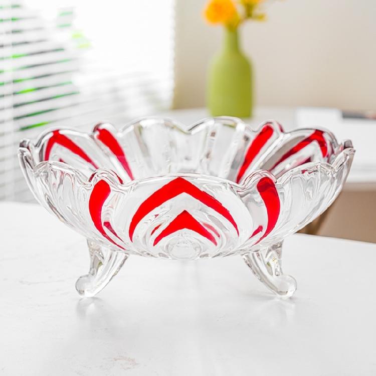 See Through Glass Snacks Container Bowl With Fixed Three Leg Design Supplements Any Dining Or Living Space