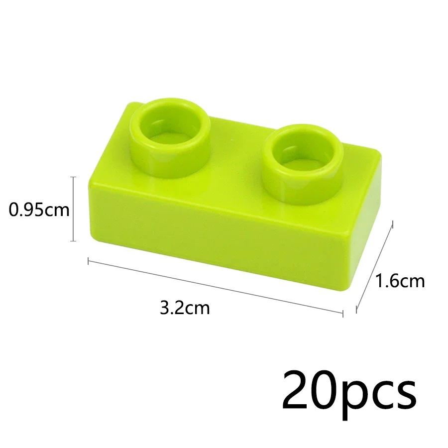Big Size Thin Building Block 1x2 Dots 5 Colors Assembly Accessories Enlighten Large Bricks Compatible Duploes Children Kids Toys